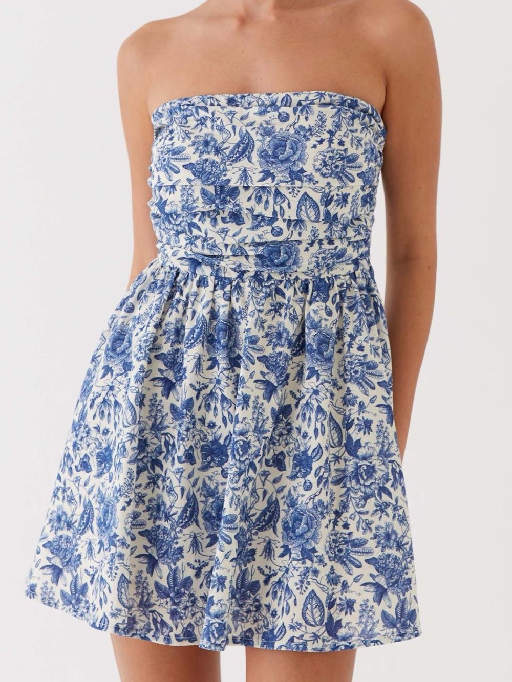 NWT Peppermayo Forget Me Not Linen Mini dress in Blue Paisley